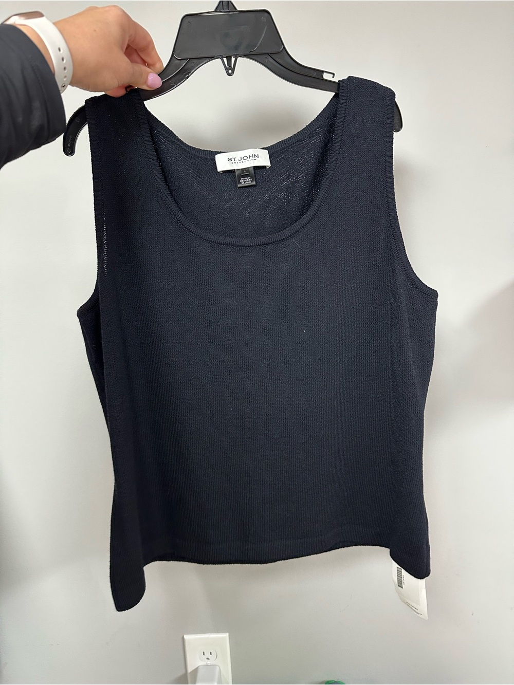 St. John Black Sleeveless Knit Tank